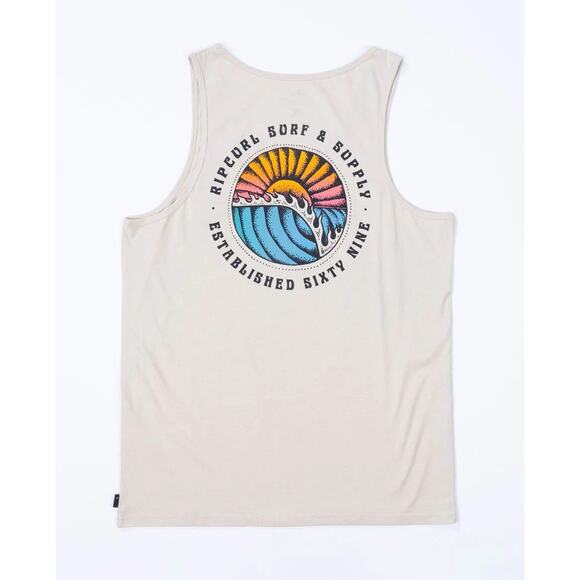 Rip Curl Men's Sunsets Tank Top Tee T-Shirt - Bone - Picture 1 of 2